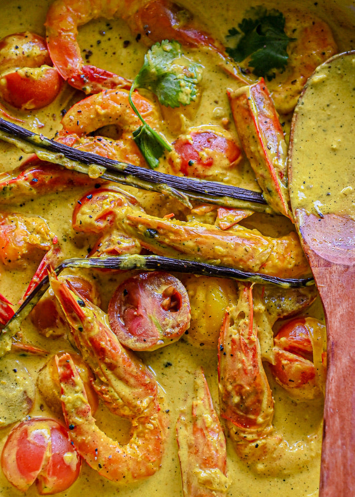 Paradise Prawns with Andapa Vanilla & Golden Coconut Curry