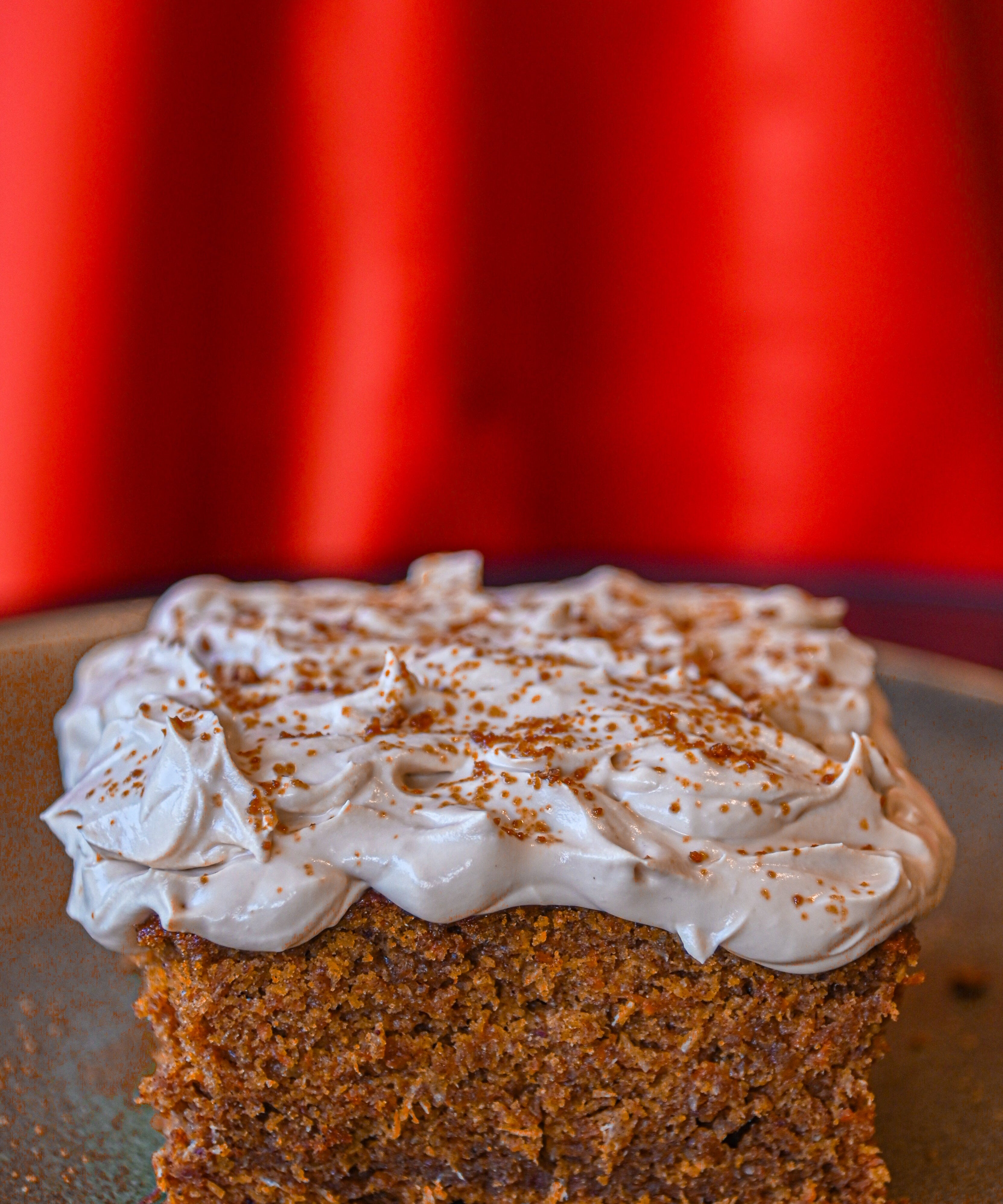 Ginger Carrot and Date Cake with Date Palm Jaggery Frosting